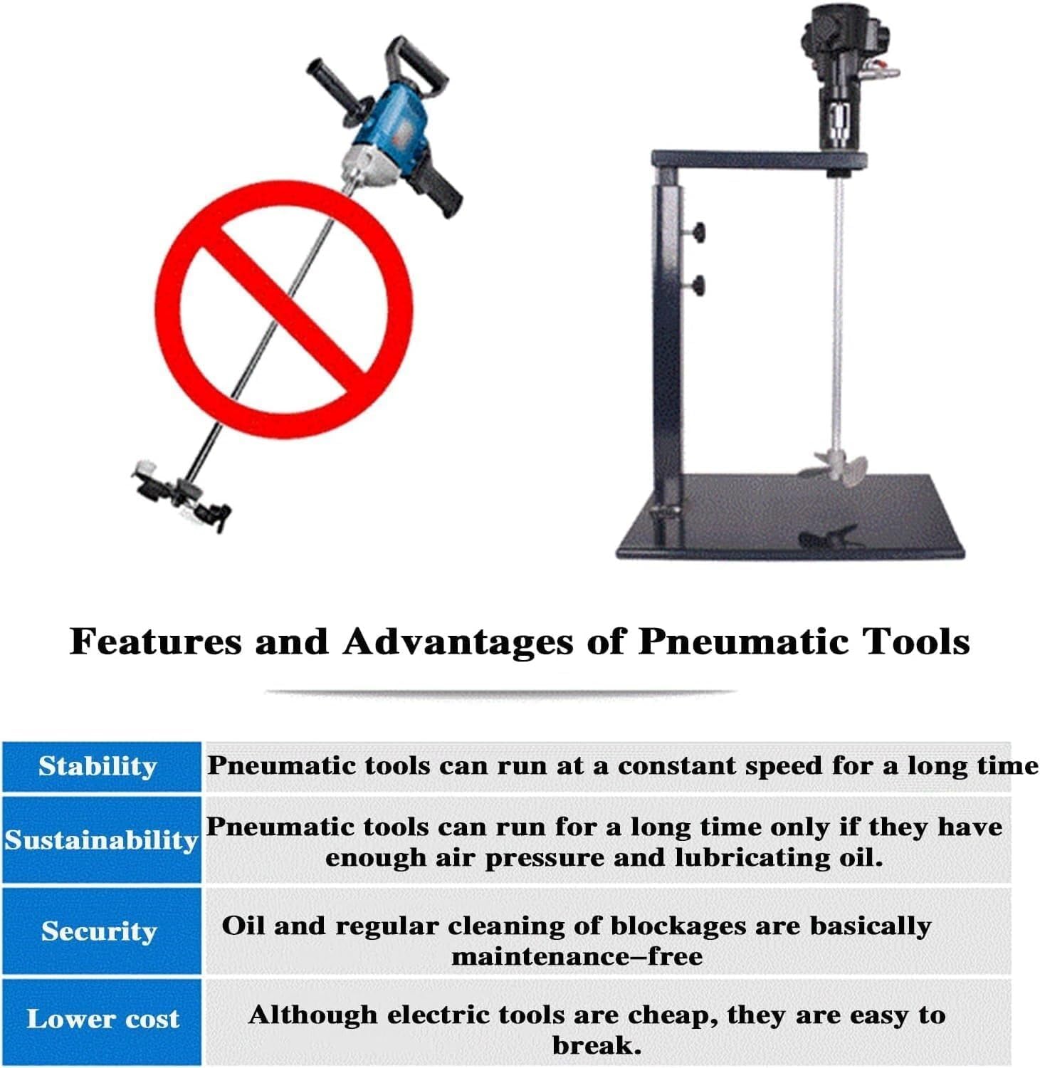 Pneumatic Paint Mixer Machine - Adjustable Height Air Agitator & Stirring Tool for Efficient Paint Mixing, Perfect for DIY & Professional Use