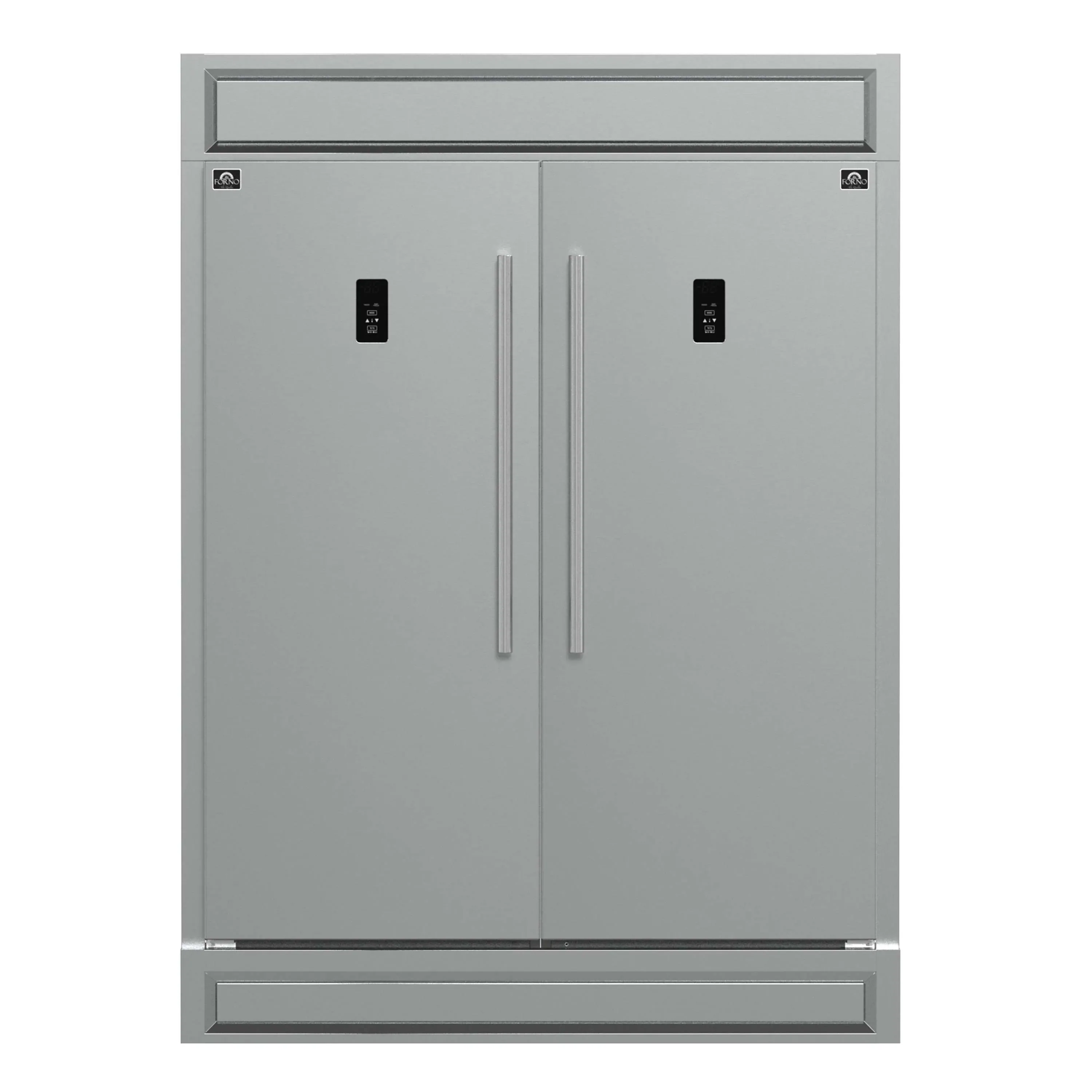 Forno Fortezza 60-Inch Built-In Convertible Refrigerator and Freezer in Stainless Steel with Modern Trim and Ice Maker (FFFFD1738-60MG)