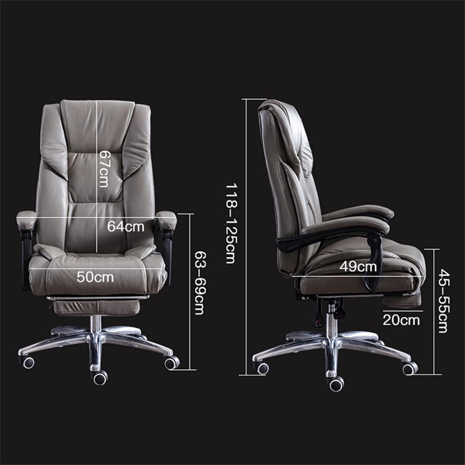 Home Office Chair,Swivel Chair,Computer Desk Chair,Adjustable Executive Leather Chair with Armrest and Feet, Ergonomic High Back Cushion Lumbar Back Support,Black,