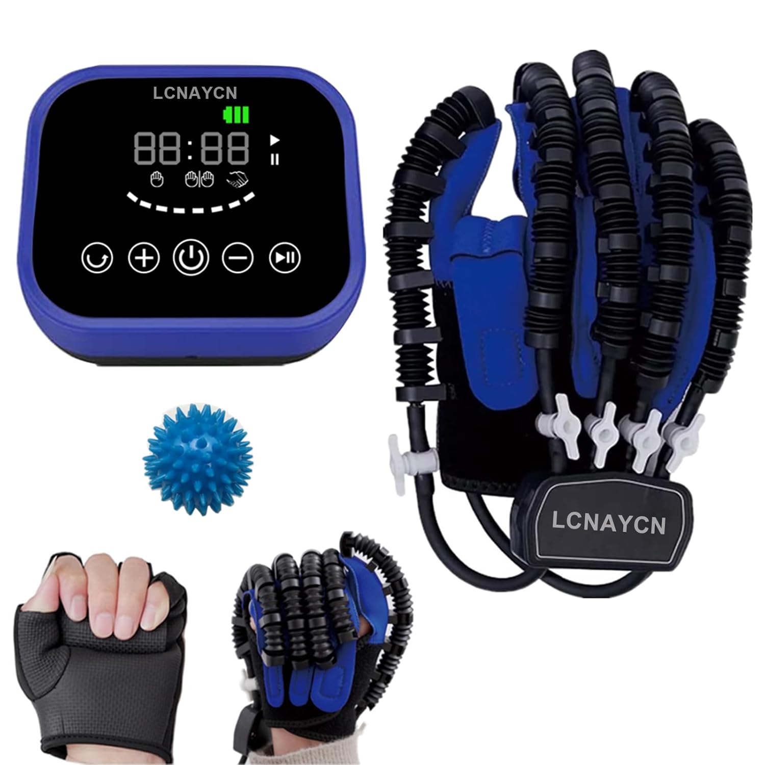 Rehabilitation Robot Gloves,Hand Stroke Hemiplegia Recovery Equipment with USB Chargeable and Strength Adjustment (Medium, Right Hand)