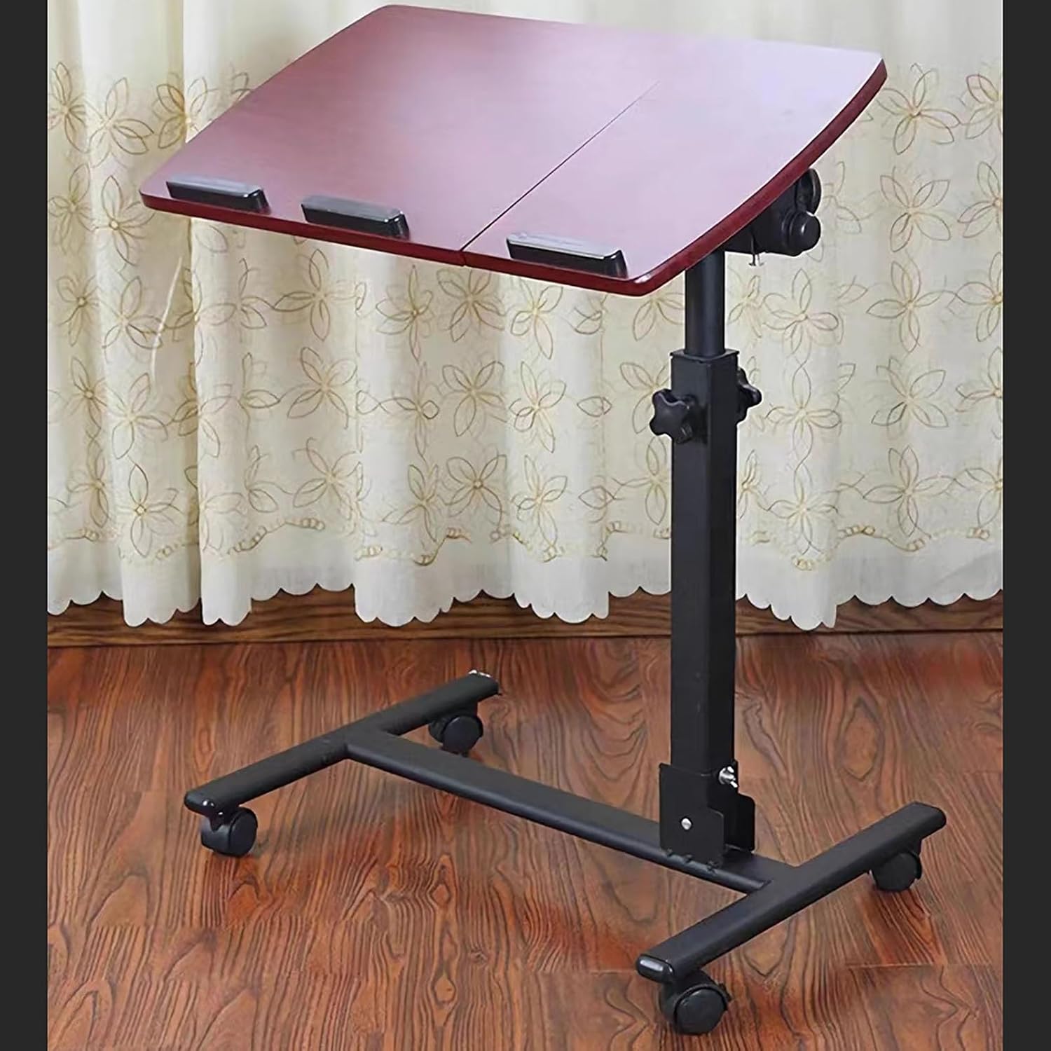 Over-Bed Tables, Mobile Folding Use Portable Height Adjustable Bed Side Table with Swivel Castors for Home or Medical (Color : B), XX999