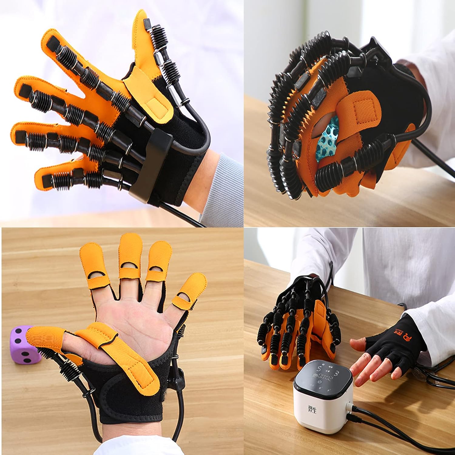 Rehabilitation Robot Gloves,Stroke Hemiplegia Finger Wrist Training Equipment,Finger Straightening Brace Guard Protector for Patients with Hand Dysfunction,Right,M,180x40x262cm