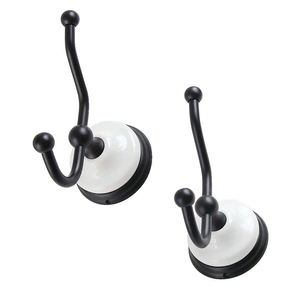 Kingston Brass Victorian 2-Piece Robe Hook, Matte Black (BAK1117MB)