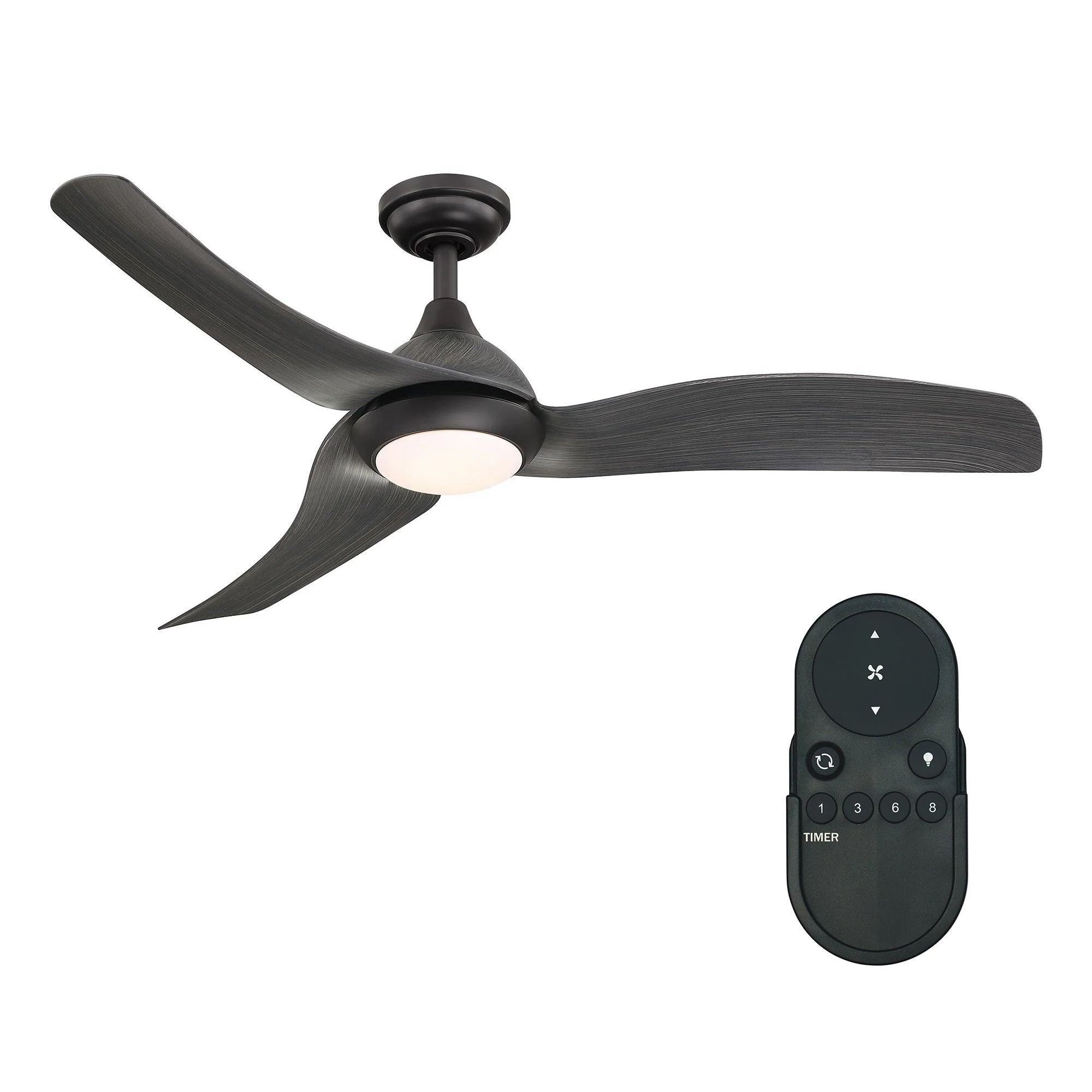 Parrot Uncle 52-Inch Industrial DC Motor Downrod Mount Reversible Ceiling Fan with LED Lighting and Remote Control