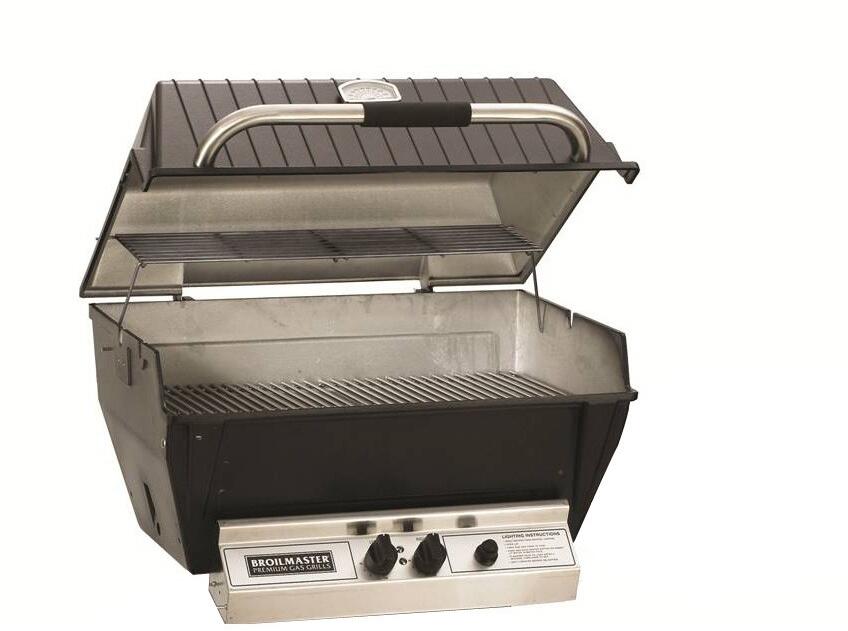 Broilmaster Deluxe Series 27-Inch Built-In Natural Gas Grill with 2 Standard Burners in Black (H3XN)