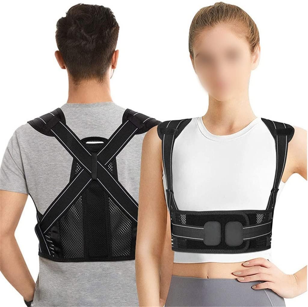 Back Shoulder Support Belt Posture Corrector Postural Fixer Tape Lumbar Straight Corrector Training Belt(XL Code)