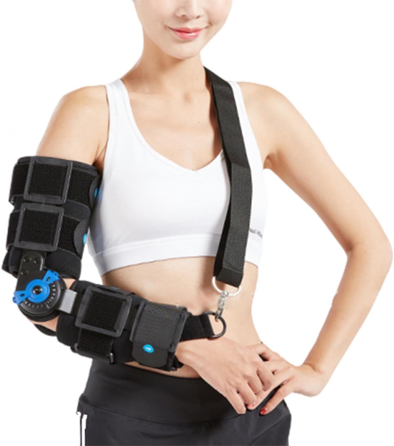 Hinged ROM Elbow Brace,Comfortable Night Elbow Sleep Support,Adjustable Post OP Elbow Brace Stabilizer Splint Arm Injury Recovery Support After Surgery