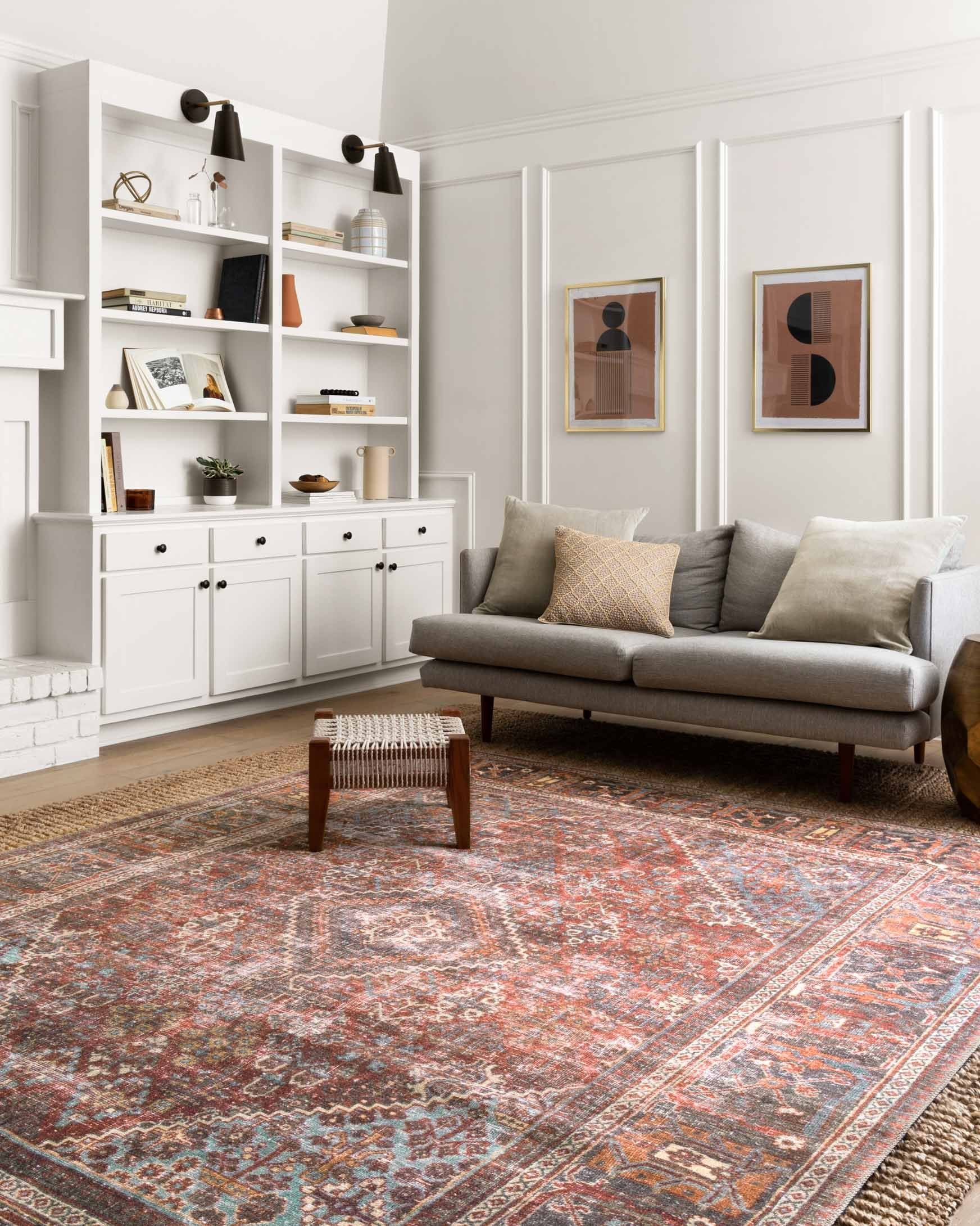 Loloi II Loren Collection - Traditional Power Loomed Rug in Brick & Midnight (LQ-13)