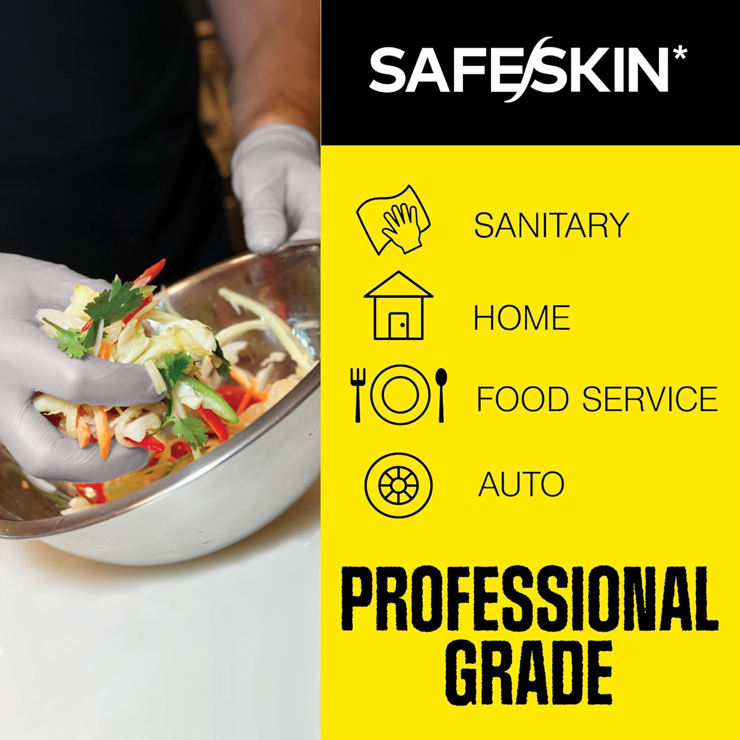 SAFESKIN Nitrile Exam Gloves Disposable - 3.5 Mil, Gray, Powder Free Gloves for Medical, Dental, Cleaning, Cooking