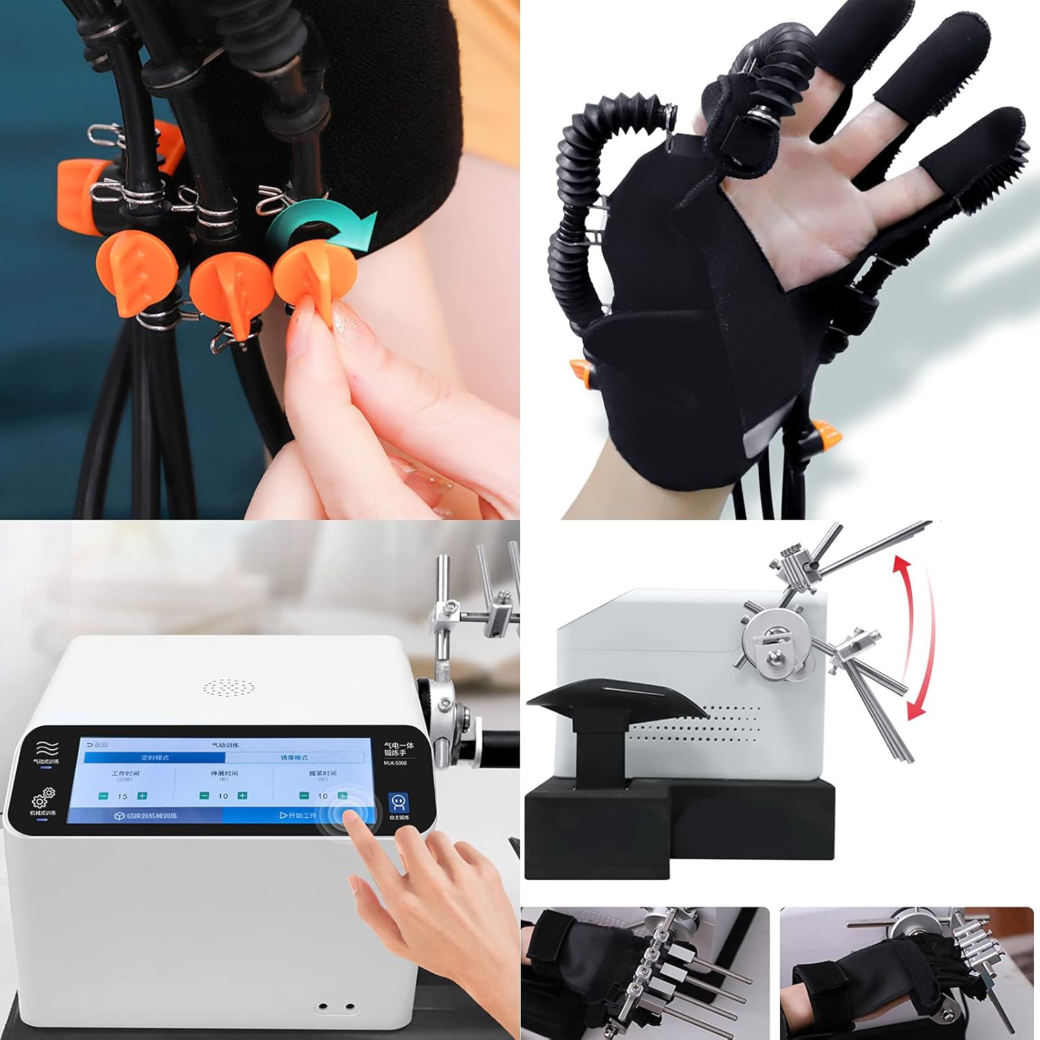 Nerve Massager Manual Training Exercise Five Fingers Rehabilitative Orthoses Soft Resting Hand Splint for Flexion Contracture,Left,S