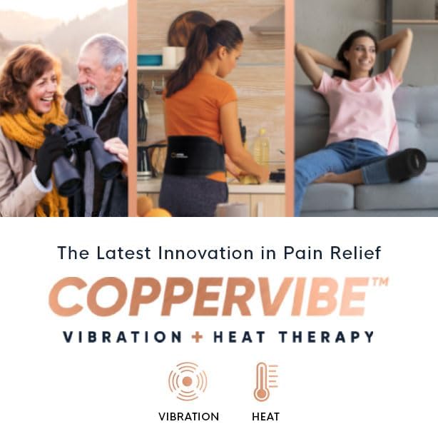 Copper Compression CopperVibe Vibration & Heat Gloves - Heated Hand Massage - FSA Flexible Spending Account