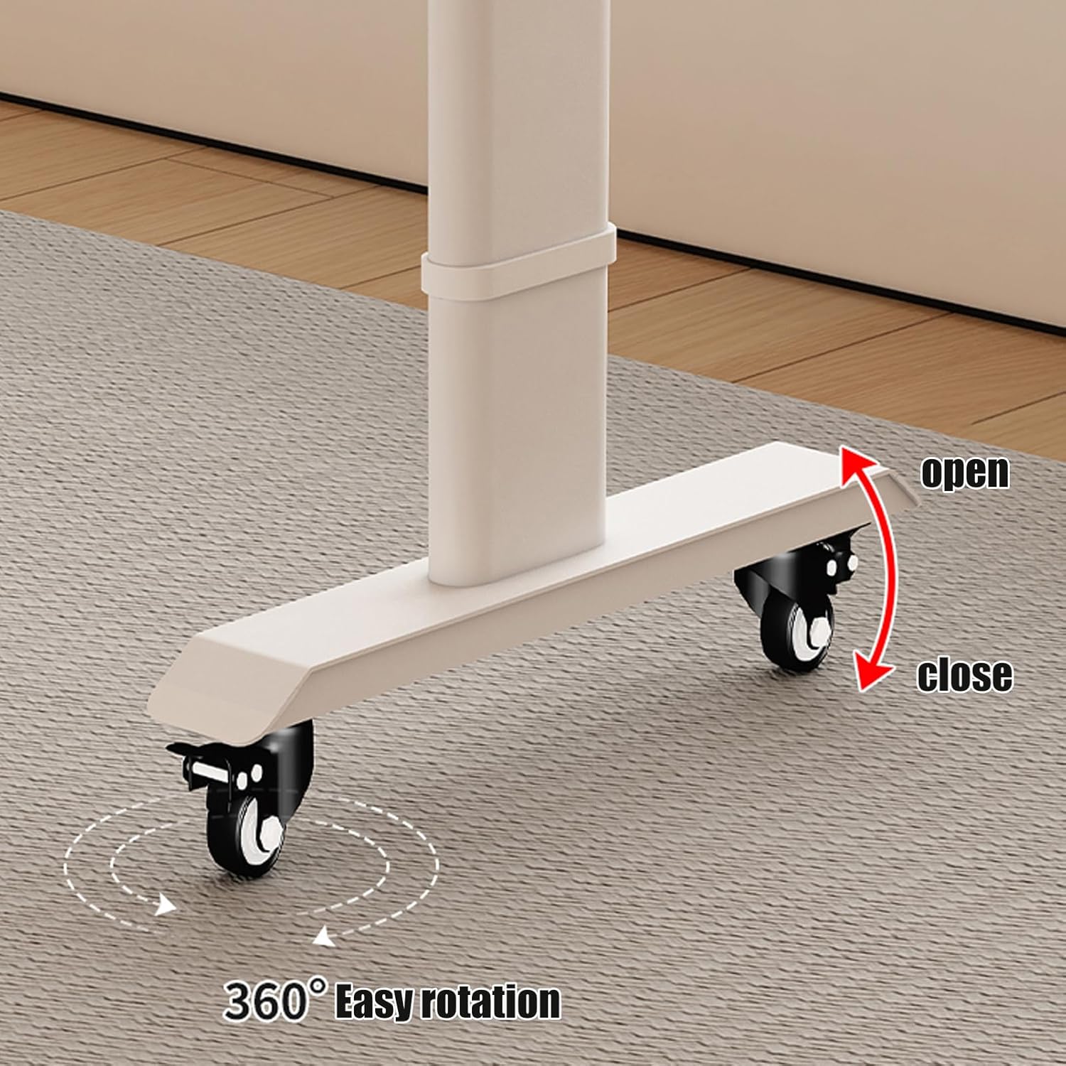 Medical Overbed Table with Wheels and Adjustable Height - Standing Workstation Laptop Desk,Mobile Laptop Cart Computer Desk for Hospital and Home Use,Light Brown-39.4