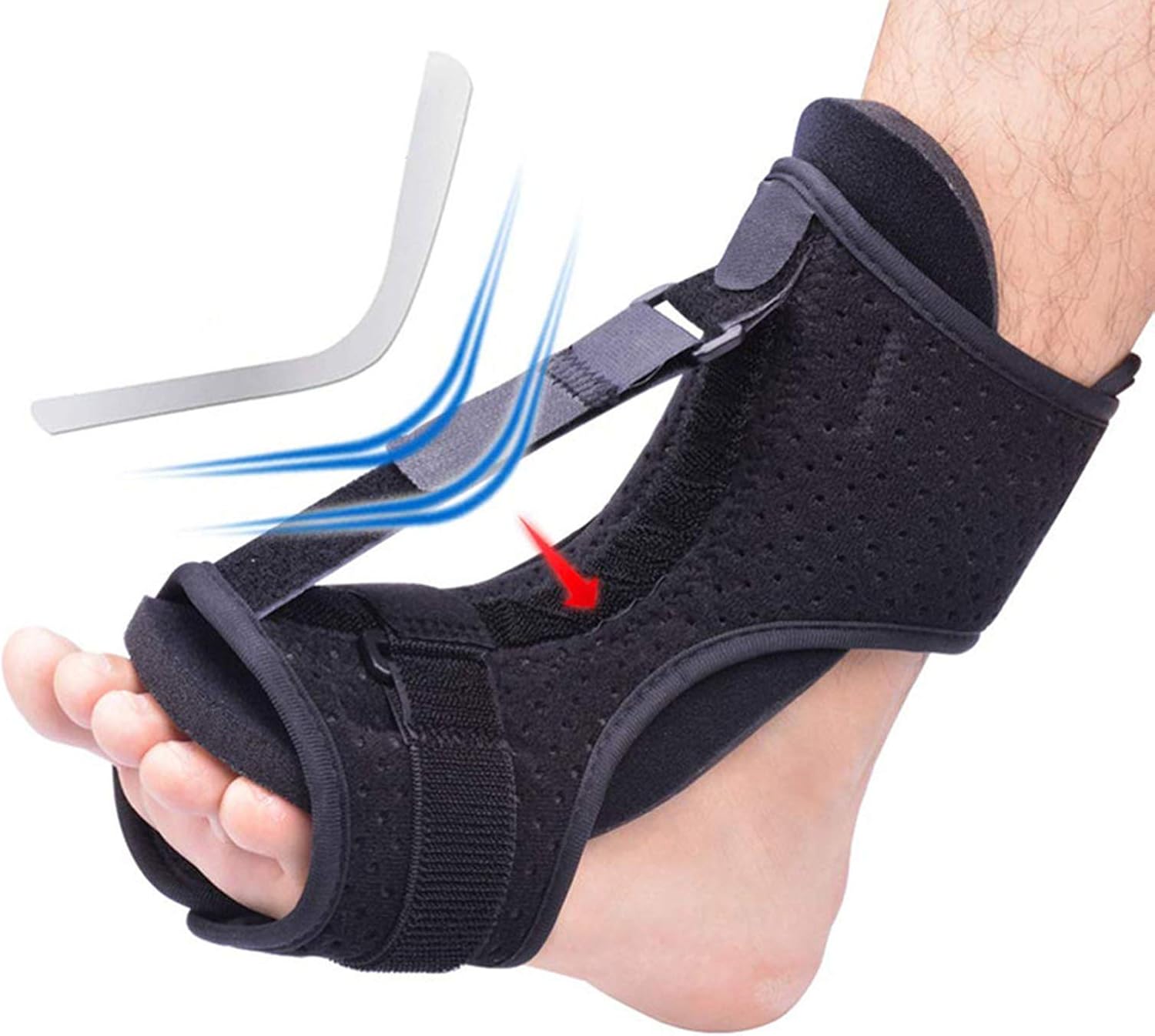 Foot Drop Support, Ankle Brace Adjustable Orthosis Corrector Brace Protection Correction Splint for Poliomyelitis Hemiplegia Stroke Universal,1 Pair (Single)