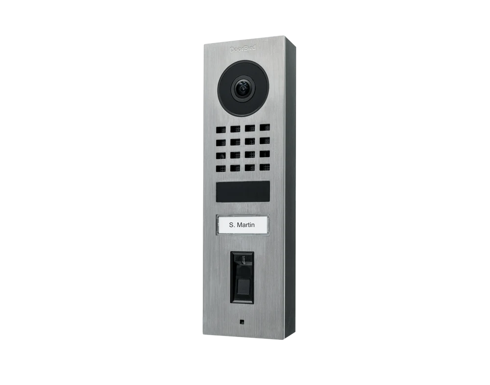 DoorBird D1101FV Fingerprint 50 Surface-Mount IP Video Door Station, 1 Call Button in  Stainless Steel V4A