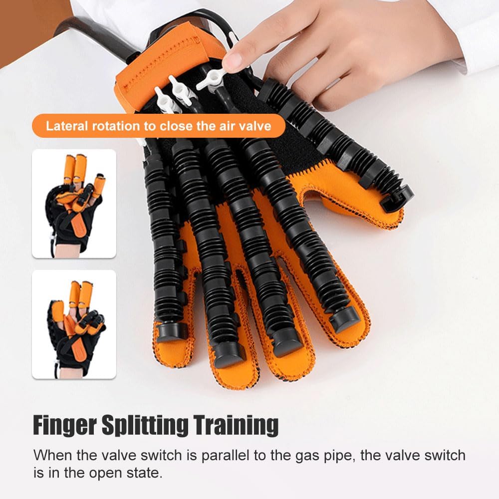 KEULEN Finger Hand Function Rehabilitation Gloves, Hand Stroke Recovery Equipment, 3 Temperature and 9 Levels of Strength Adjustable, for Stroke, Hemiplegia, and Poor Finger Mobility Patients