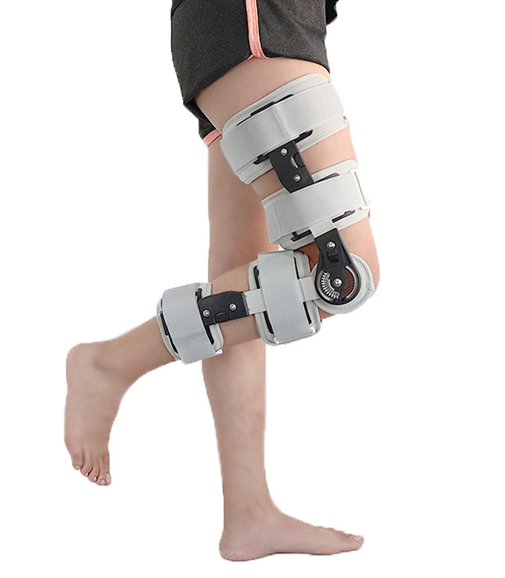 Adjustable Knee Brace Orthosis, Joint Support Knee Band Knee Splint Support Breathable Articulated Knee Brace Support for Joint Injuries and Orthopedic Rehab(