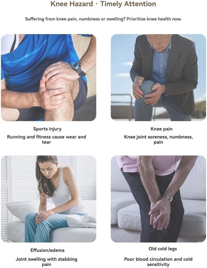 Knee Massager Smart with Heat, Red Light and Vibration, 3-in-1 Cordless, Gift for Mom and Dad.