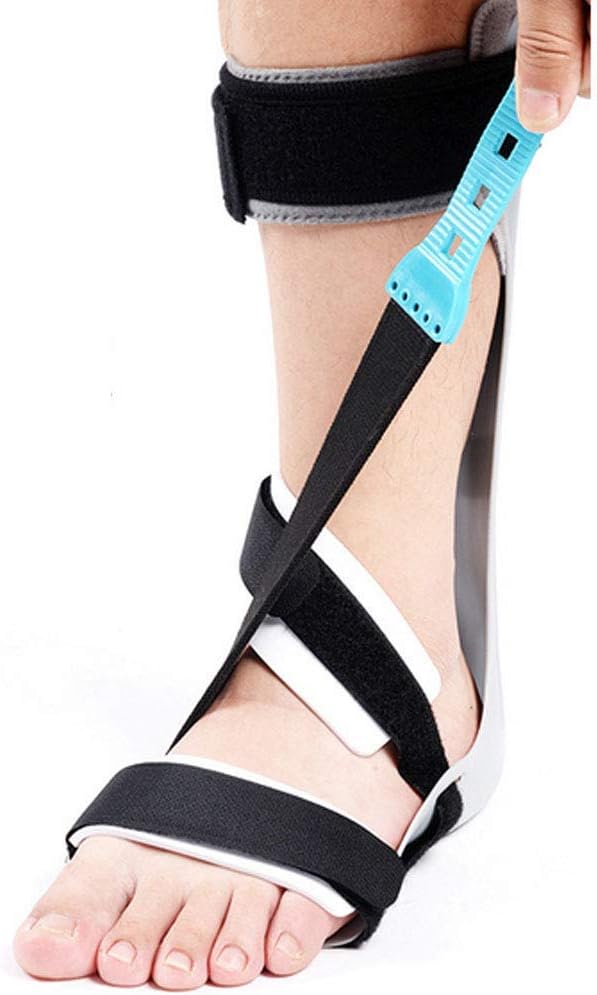 HUANGJUN Drop Orthosis Ankle Support Foot Drop Postural Correction Brace Adjustable Breathable Orthosis Splint - Ideal for Flaccid Foot Drop, Left