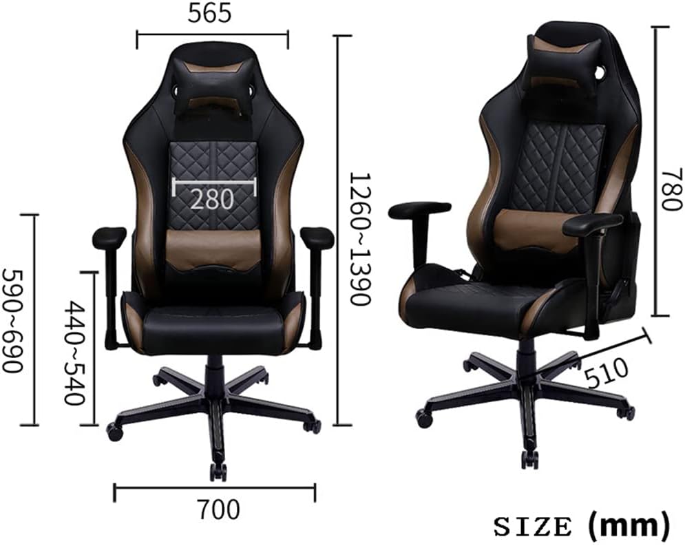 Gaming Chair Racing Style Armchair,Swivel High Back Footrest with Headrest Lumbar Support Flip Up Arms Headrest Pu Leather Executive High Back Computer Chair Comfortable,Blue