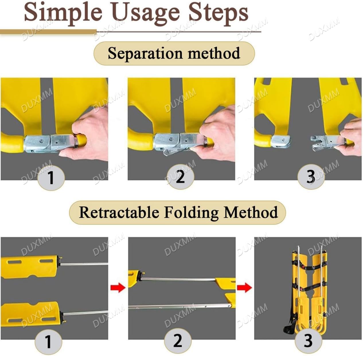 Emergency Scoop Stretcher Bundle - Medical EMT Backboard Immobilization Spine Board for Ambulance & Fire Rescue - Durable, Lightweight, Easy to Use