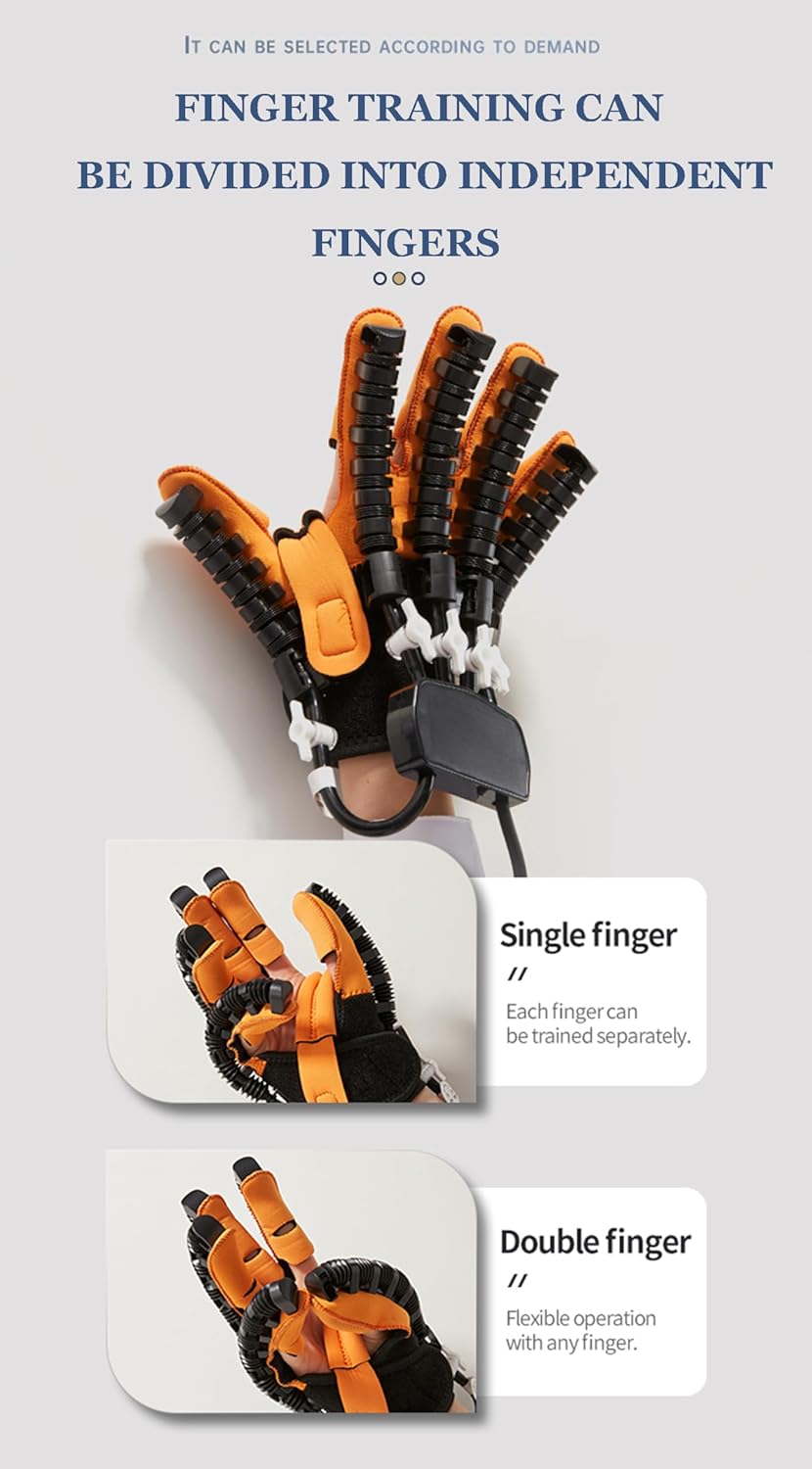 Rehabilitation Robot Gloves, Stroke Hemiplegia Hand Recovery Equipment with Mirror Glove, 3 Modes Pneumatic Hand Strengthening Devices