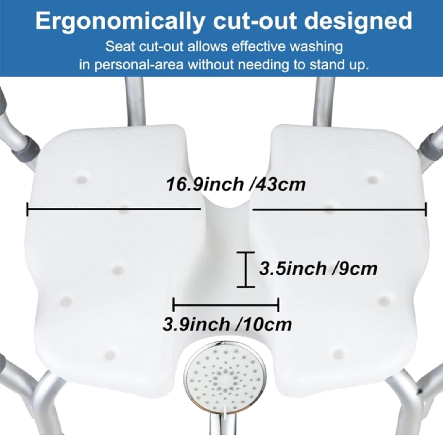 Swivel Shower Chair with Armrests and Backrest,Shower Stool for The Elderly and Disabled,Shower Bench Suitable for Indoor Showers Can Support Up to 396Lbs