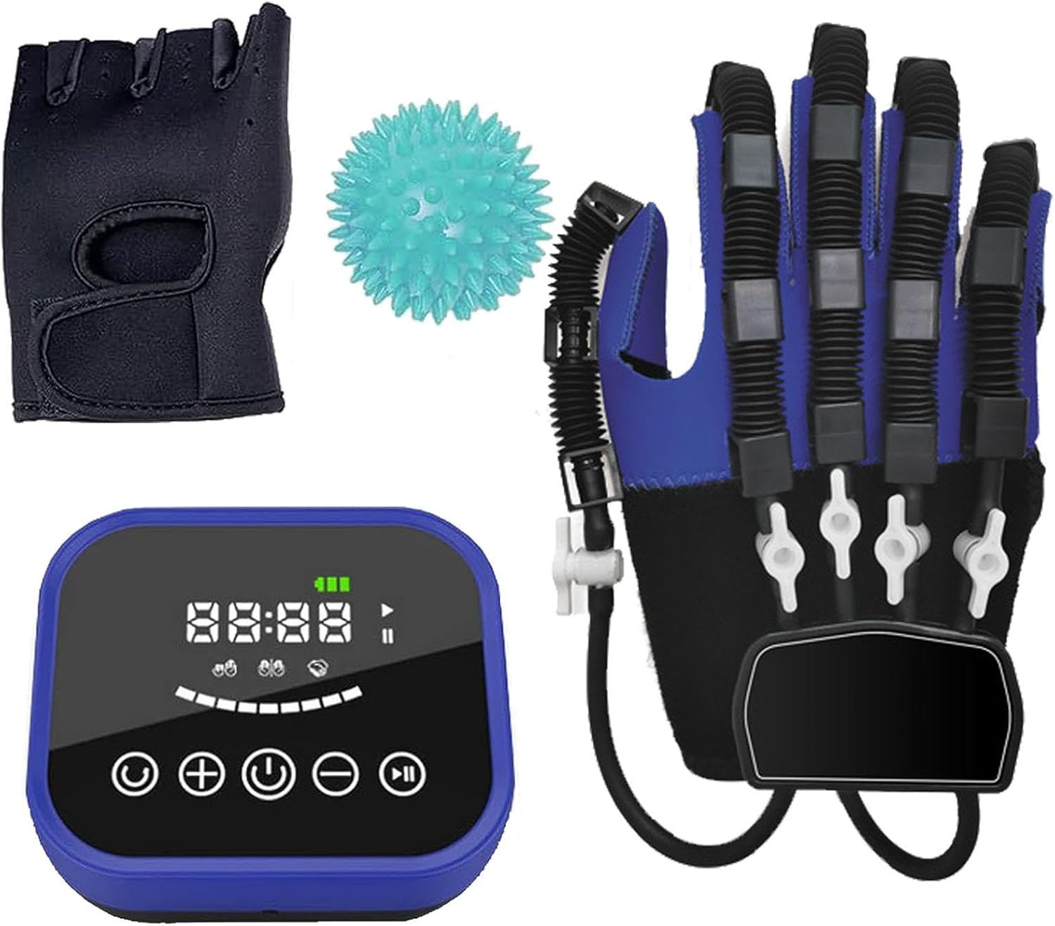 Hand Rehabilitation Robot Gloves, Model Self Training Finger Rehabilitation Device, Functional Hand Stroke Recovery Equipment for Hand Dysfunction Patients(Size:S,Color:Left)