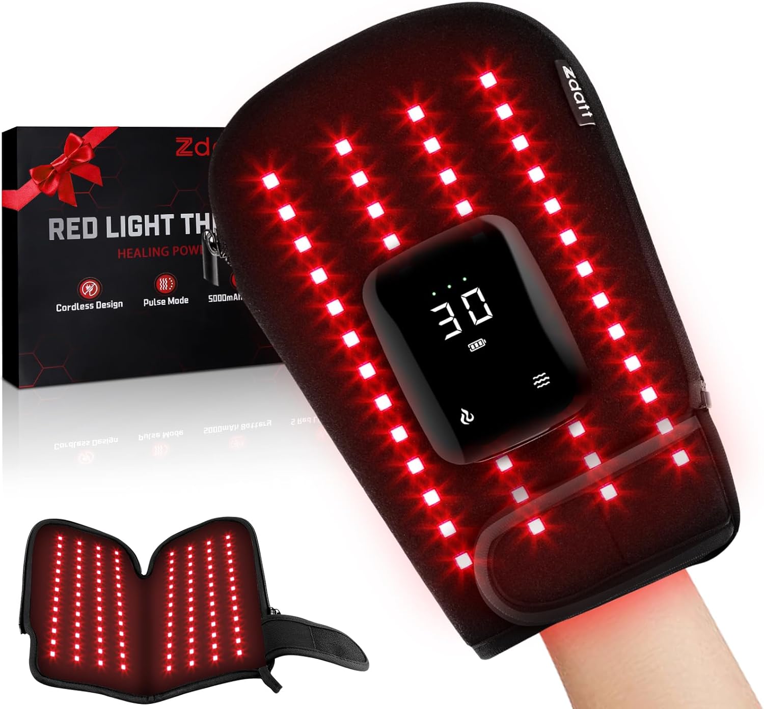 Red Light Therapy for Hands, Cordless Red Light Therapy Gloves with 660nm & 850nm Near-Infrared | 5000mAh | Auto-Off Timer, Birthday Christmas Gifts for Dad Mom Men Women Finger Wrist Joint
