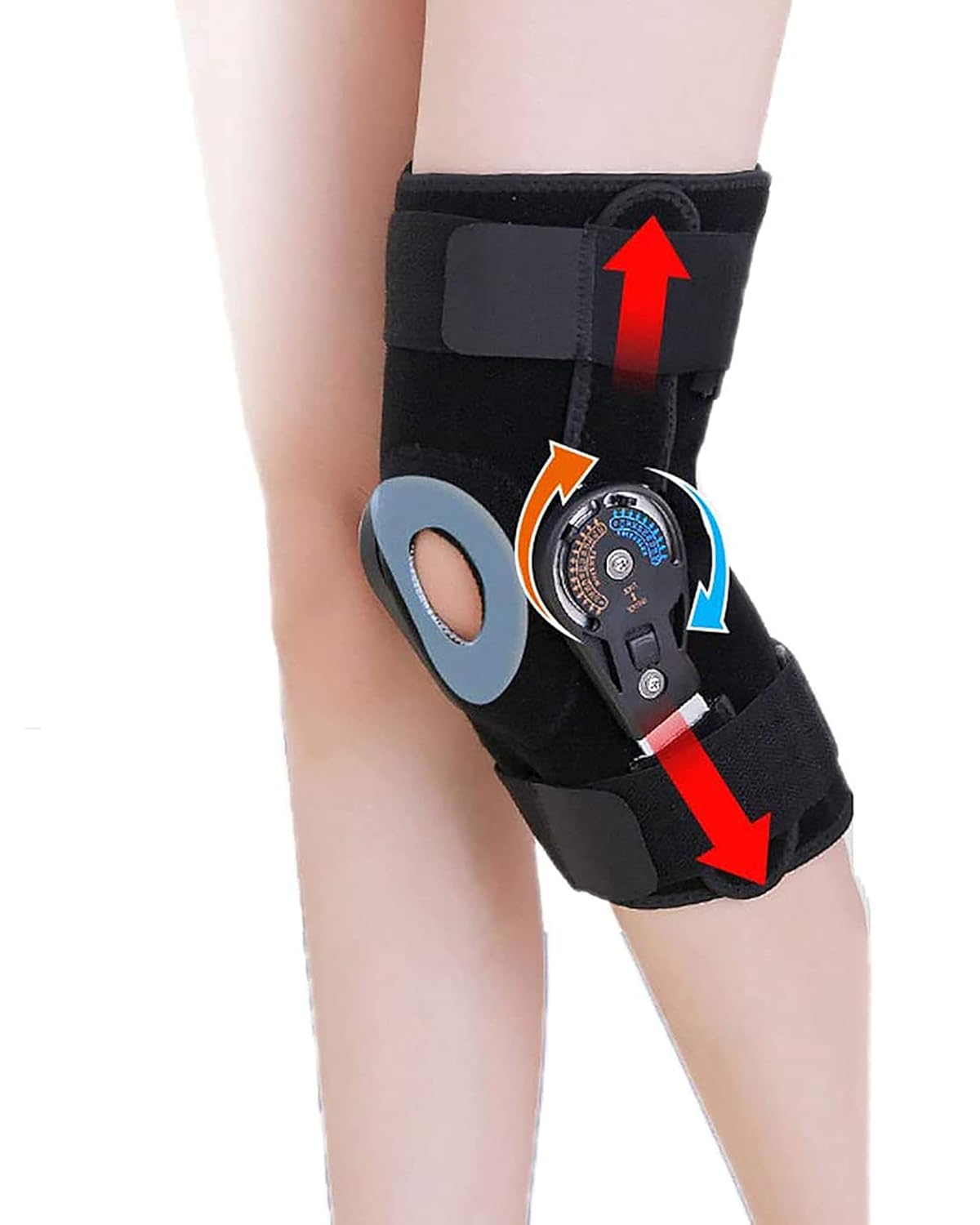 Adjustable Knee Support Brace Hinged Knee Orthosis Splint Ligament Meniscus Fracture Fixation Bracket Rehabilitation Knee Pads For Men And Women(
