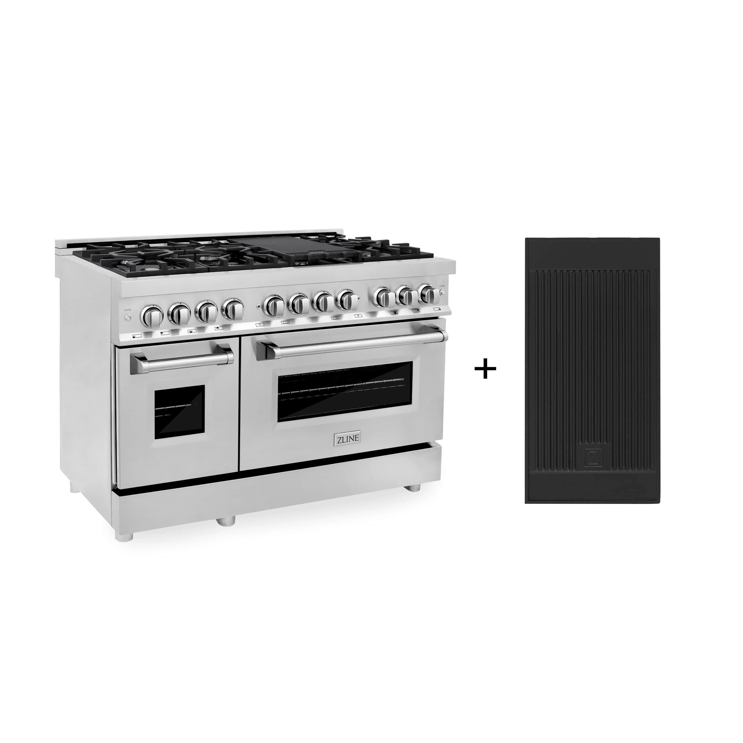 ZLINE 48-inch Legacy Series Dual Fuel Range with 7 Gas Burners, Griddle and 6.0 Cu. Ft. Electric Oven in Stainless Steel (RA-GR-48)