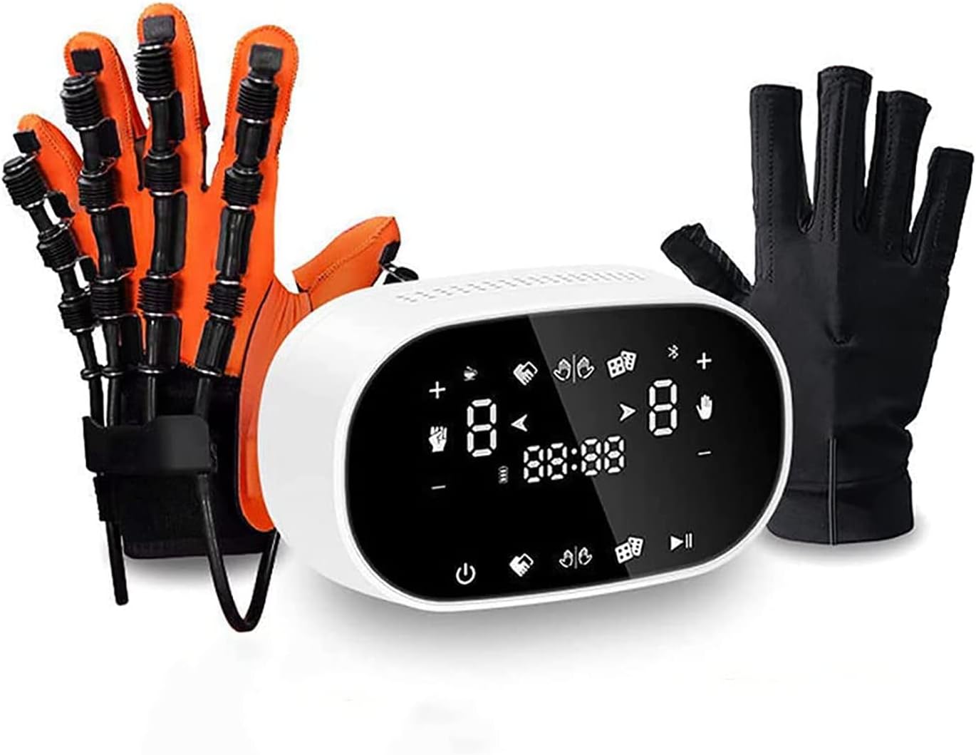 Rehabilitation Robot Glove, Finger Training Rehab Orthotics Rehabilitation Gloves Orthoses Stroke Hand Splint Assistive Gloves Training Equipment,Left,S