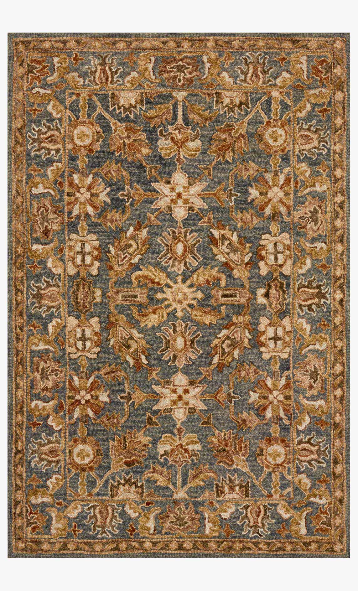 Loloi Victoria Collection - Traditional Hooked Rug in Slate & Slate (VK-05)