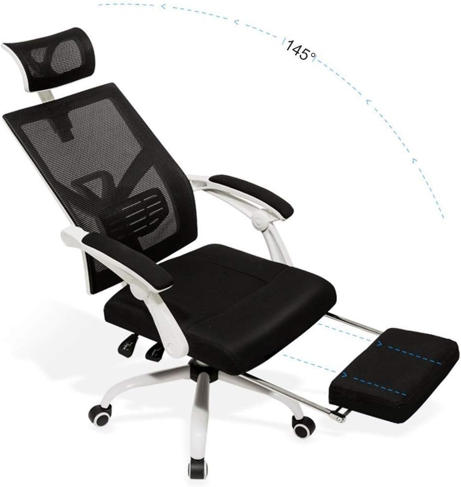 Gaming Chair, Ergonomic Adjustable Office Chair with Adjustable Lumbar Support-High Back with Thickening Sponge Seat Cushion-Adjustable Head-Arm Rests,with Footrest,