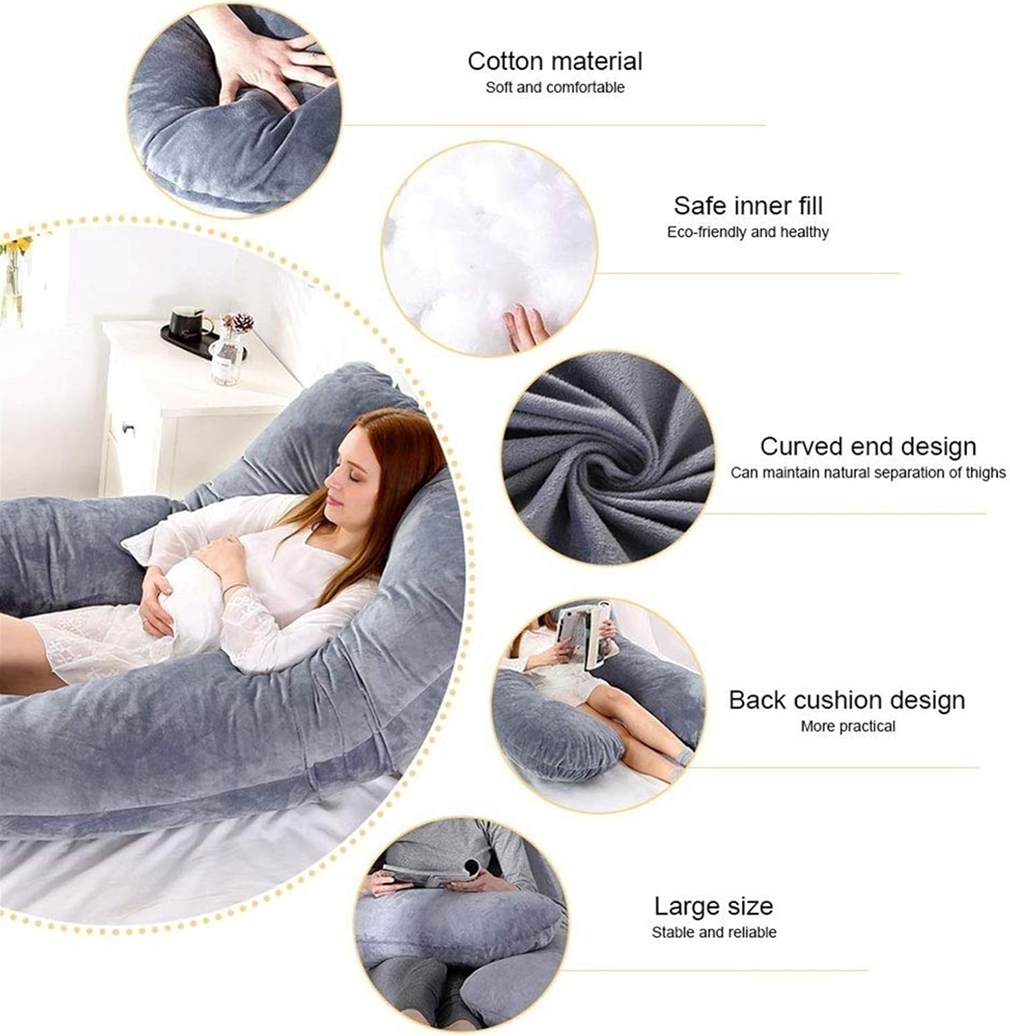 Red 3 Cozy Pregnancy Pillow Maternity Boyfriend Arm Body Sleeping Cushion Cover