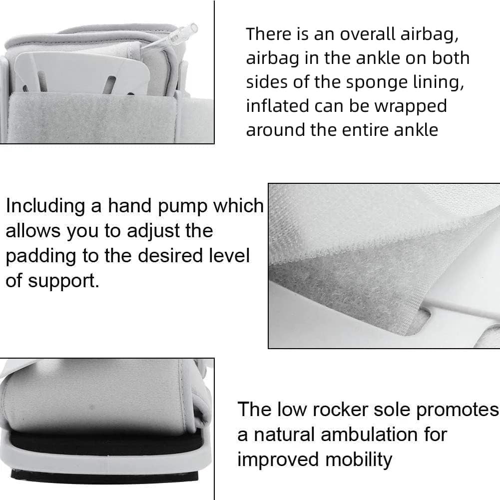 Walking Shoes Walk Boot Foot Dual Airbag Protection Walker Brace Support For Fractures Of The Foot Severe Ankle For Sprained Ankle, Broken Foot Or Achilles Tendonitis (Size : Large)