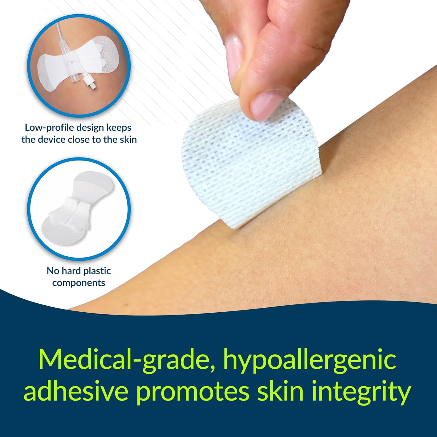 TIDI 3400LFC Grip-Lok Foley Catheter Securement Device ― Large ― Pack of 100 ― White ― Flexible Material ― Low-Profile Design for Comfort― Home Healthcare ― FSA Eligible Medical Supplies