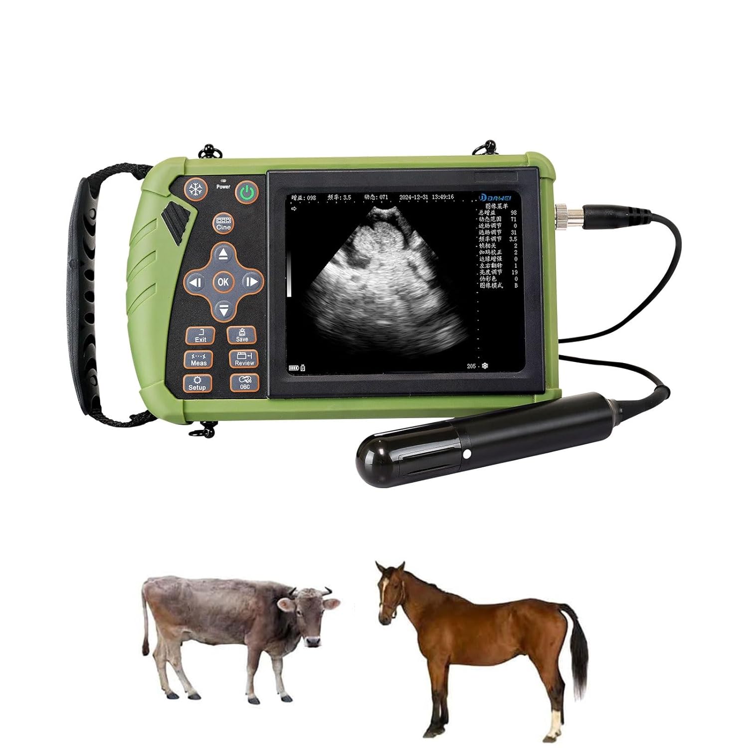 Veterinary Ultrasound Machine Pregnancy Portable Handheld Scanner B-Ultra Sound Multi-Function Veterinary Ultrasound Machine for Pregnancy and Reproduction Check On Farm(Cattle and Horses)