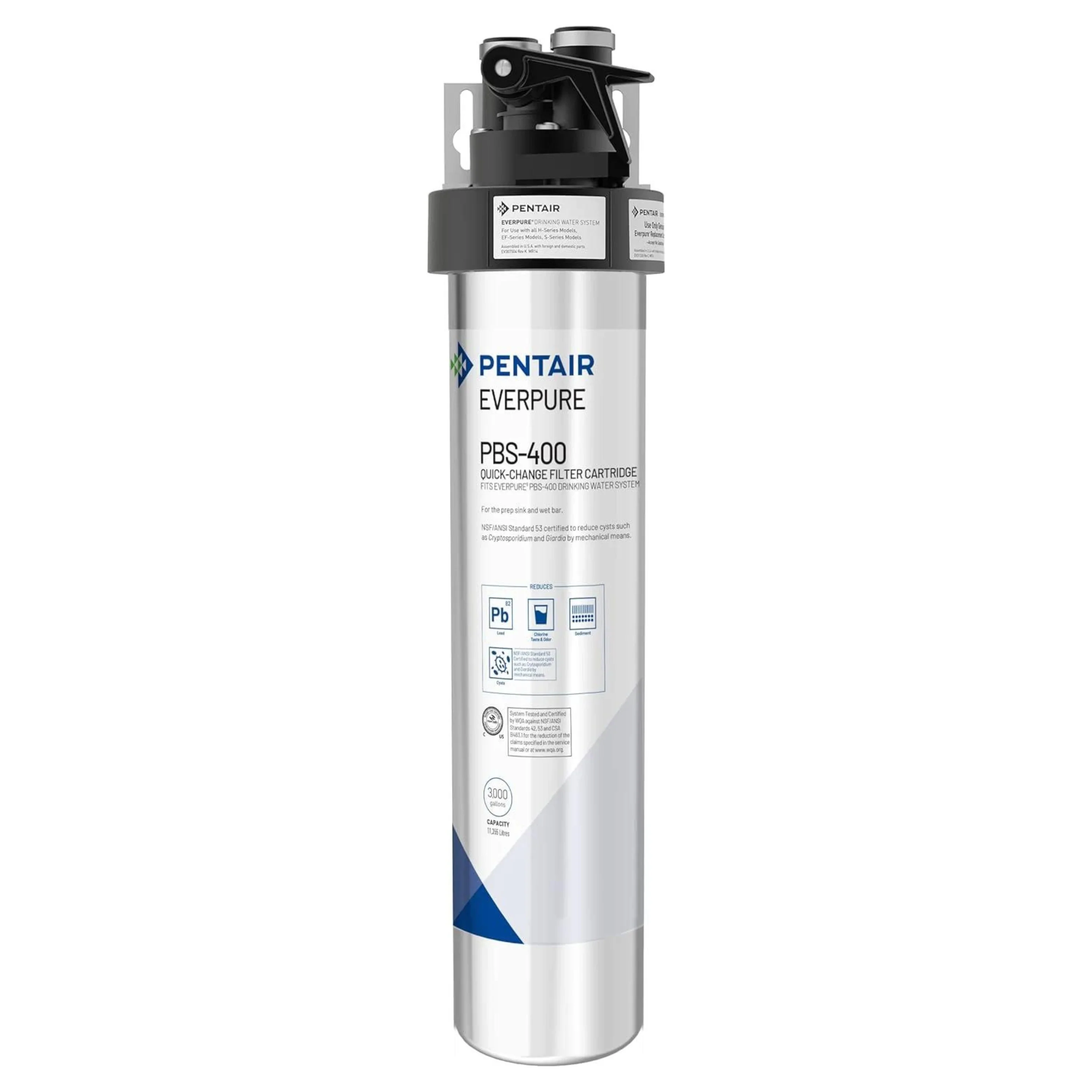 Pentair Everpure PBS-400 Drinking Water System, Ideal for use in Prep Sink and Wet Bar, Includes Filter Head, Filter Cartridge, All Hardware and Connectors (EV927085)