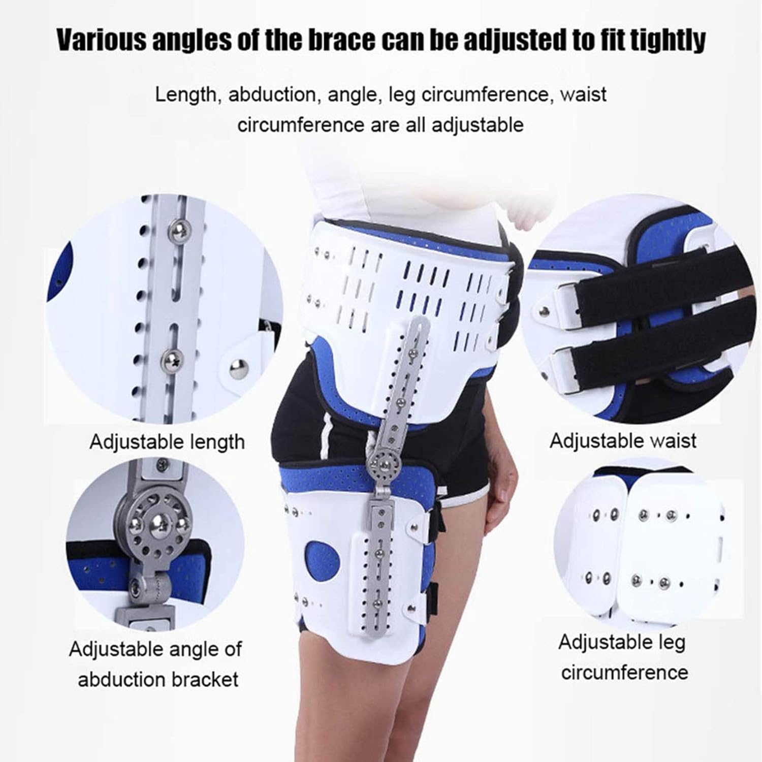 Hip Abduction Brace, Hip Stabilizer Brace Joint Protection Fixation Device Thigh Knee Leg Ankle Fixed Limb Strap for Hip Pain Hip Flexor BRAC Sciatica Pain Relief
