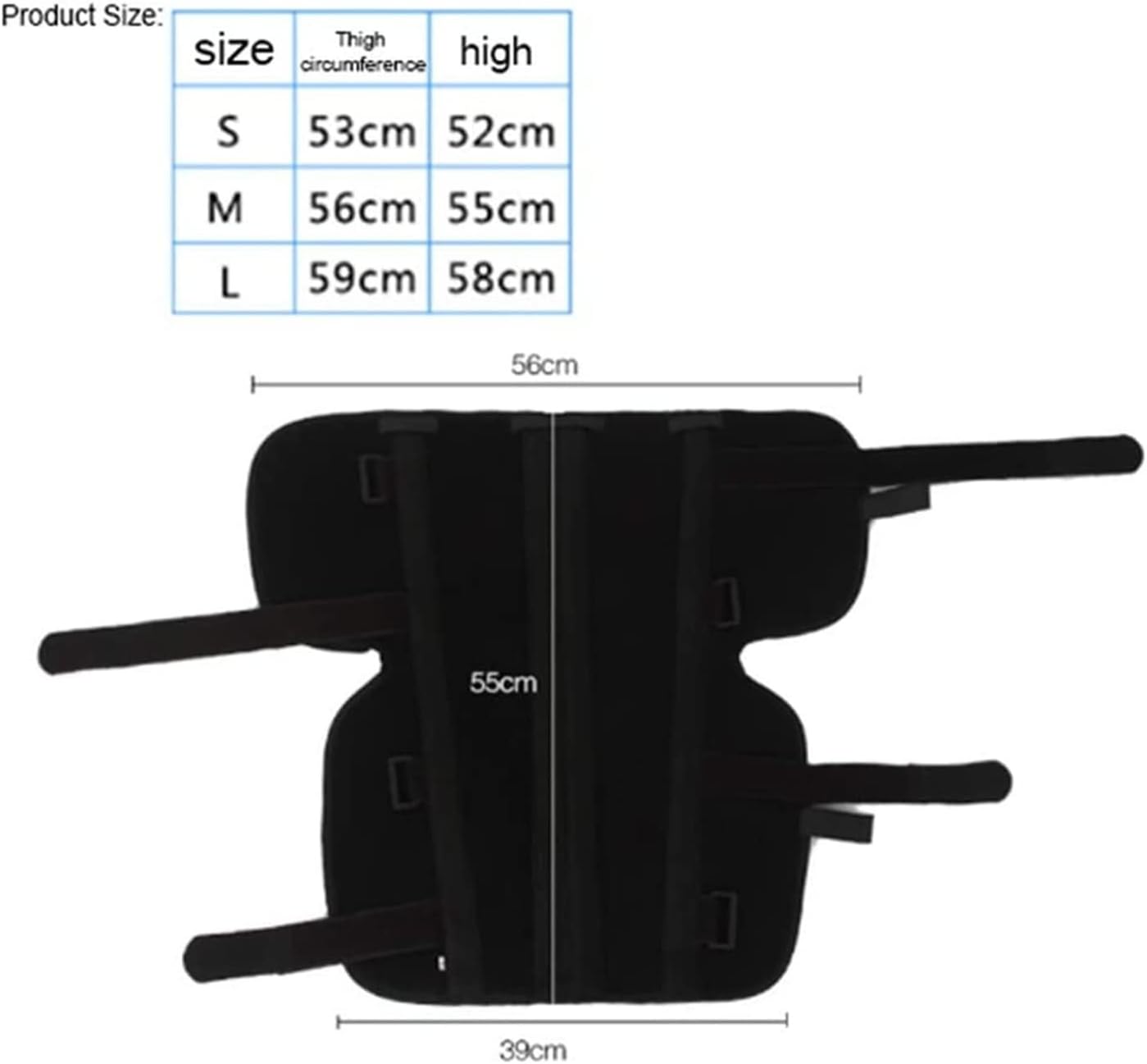 Adjustable Knee Joint Immobilizer Brace Breathable Leg Immobilizer for Joint Pain Relief Arthritis Injury Recovery Workout 22.7.27 (Color : Black, Size : S) (,Black-M