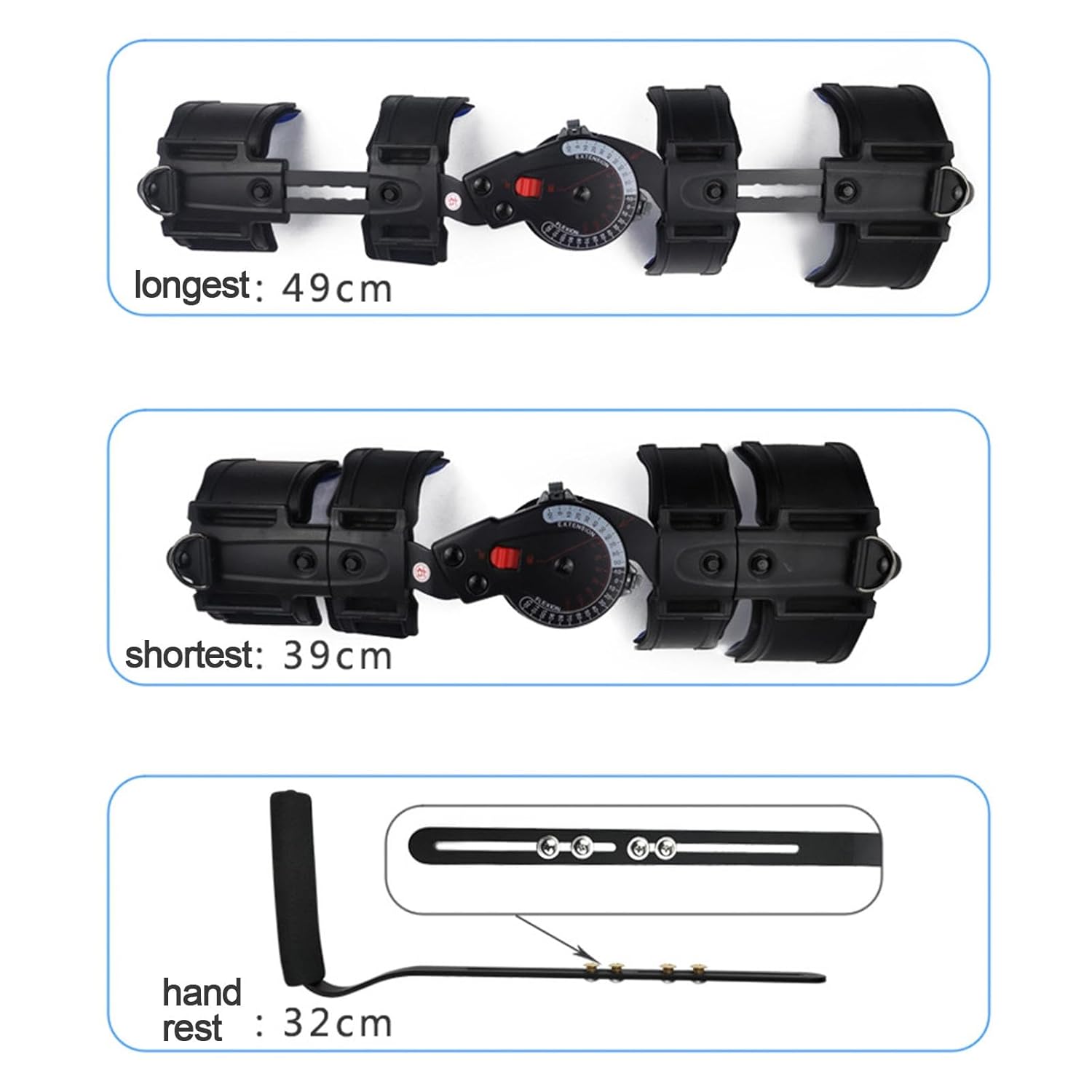 Hinged Rom Elbow Brace, Unisex Elbow Fixed Brace Elbow for Men Women, Elbow Splint Immobilizer for Ligaments and Tendons After Surgery with Handle, Left/Right Elbow,left