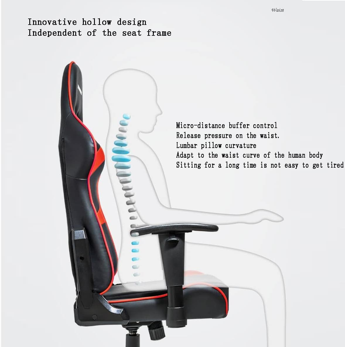 Video Gaming Chair Racing Recliner,Swivel Racing Chair with Adjustable Armrest Ergonomic Pu Leather Executive Computer Chair Lumbar Support Comfortable Anniversary Vision,Red