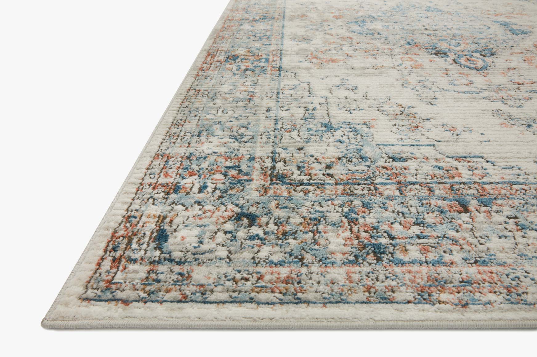 Loloi II Bianca Collection - Contemporary Power Loomed Rug in Ivory & Ocean (BIA-10)