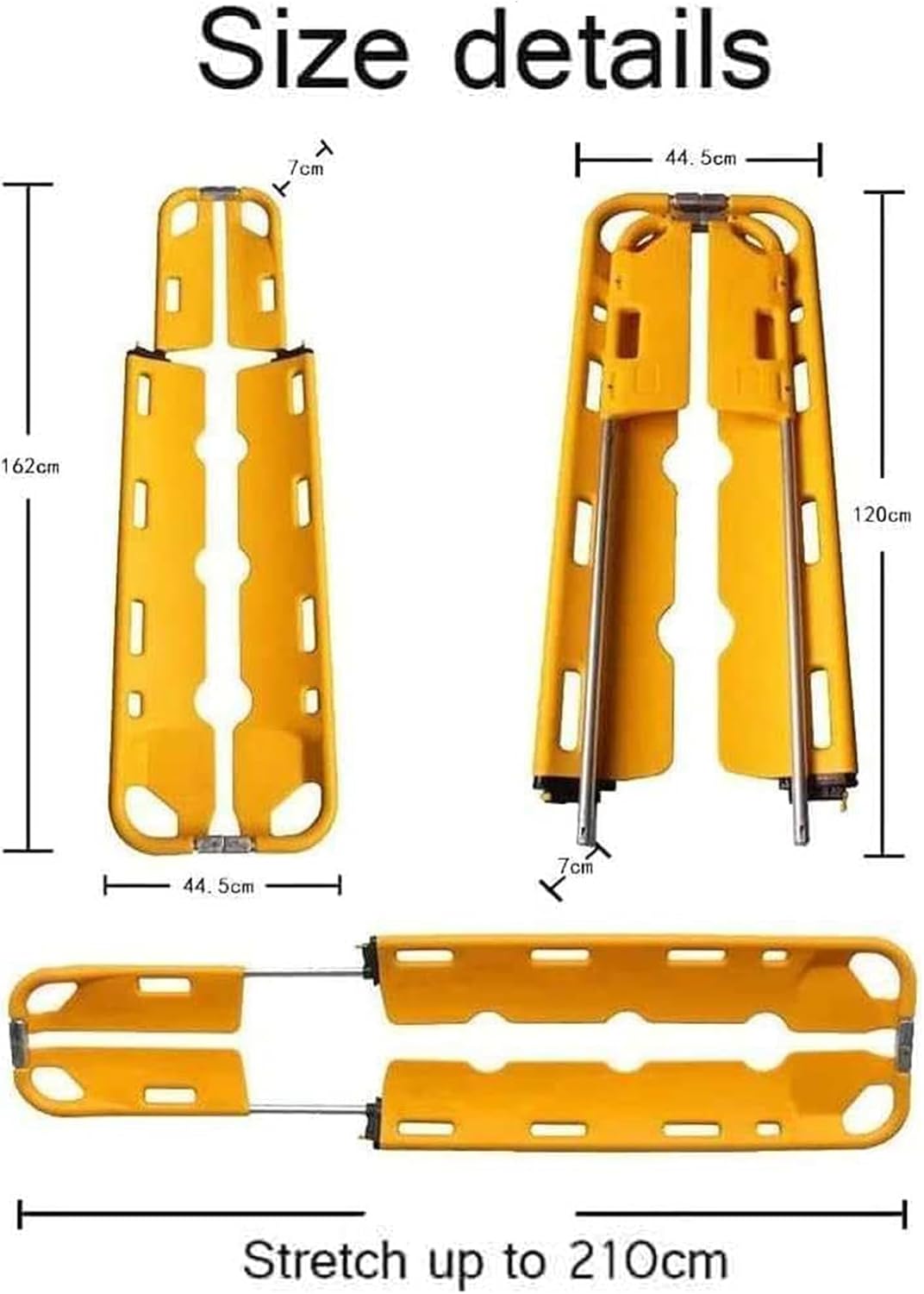 Portable Emergency Stretcher - Foldable Medical Scoop for Patient Transport, Adjustable Lightweight Rescue Board, Max Load 350LB, First Aid Equipment for Hospitals & Outdoor Use