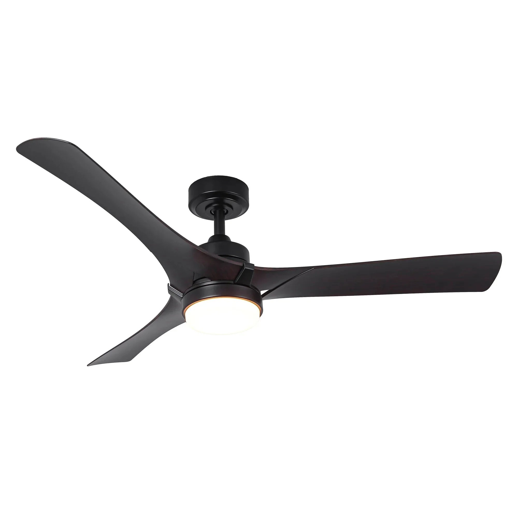 Parrot Uncle 52-Inch Ivy Industrial Downrod Mount LED Ceiling Fan with Remote Control (BBF6024BK)