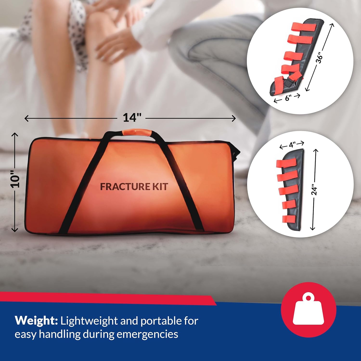 Dixie EMS Fracture Splint Kit – Emergency Immobilization Set with Arm & Leg Splints, Shoulder Support & Carry Bag – First Responder, EMT, Paramedic & Medical Use