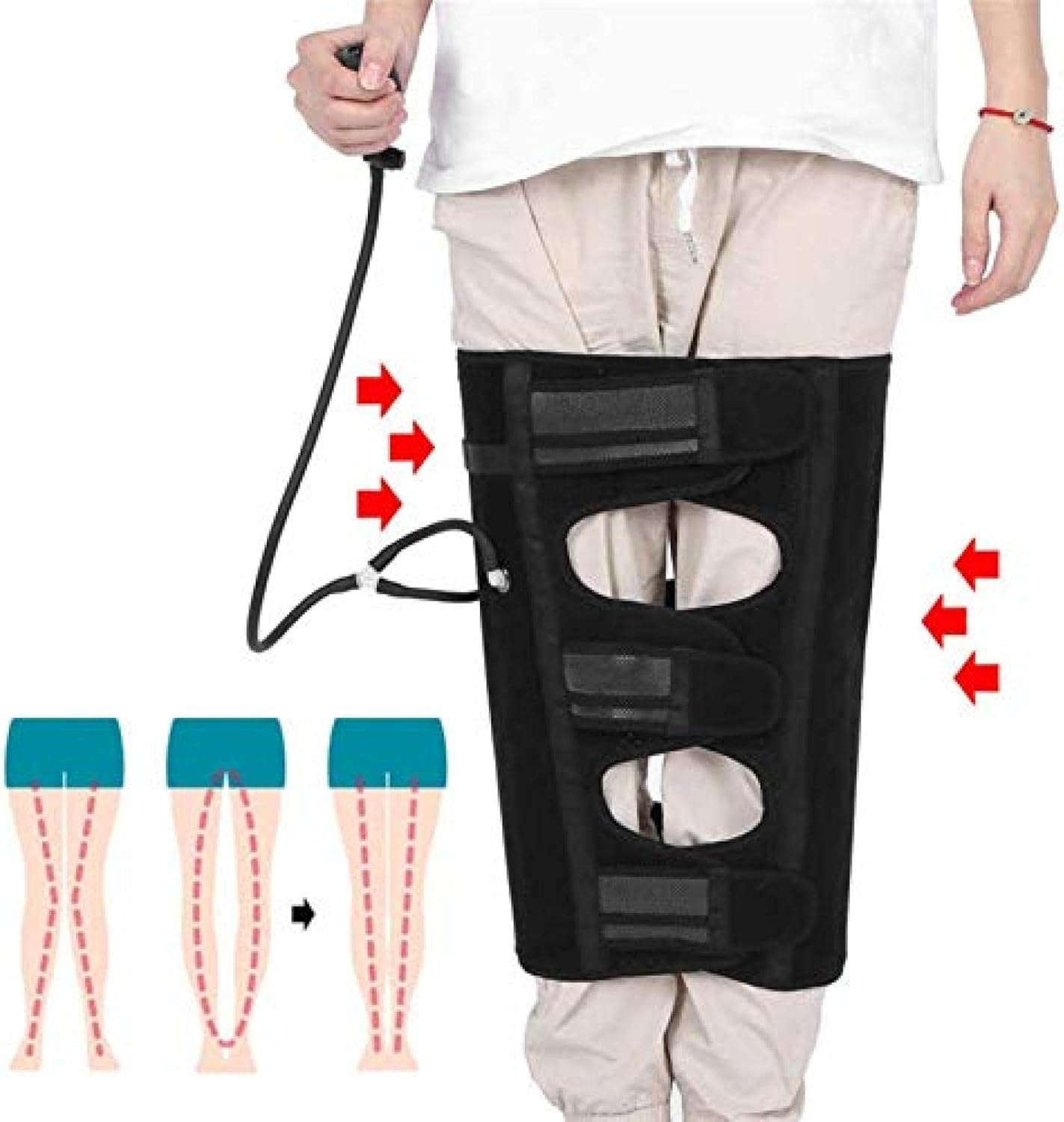 Adjustable Leg Correction Belt Orthotics Valgus Deformity Straighten Support Brace O/X Type Air Pressure Knee Straightener Brace Braces Supports, Baifantastic, Large