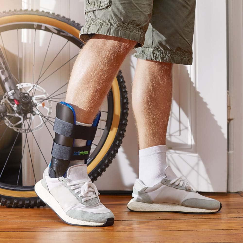 Actimove Professional TaloCast AirGel Ankle Brace | Lightweight Ankle Support for Sprained Ankle, Achilles Tendonitis, Plantar Fasciitis, & Injured Foot | Unisex, Black - Choose Your Size