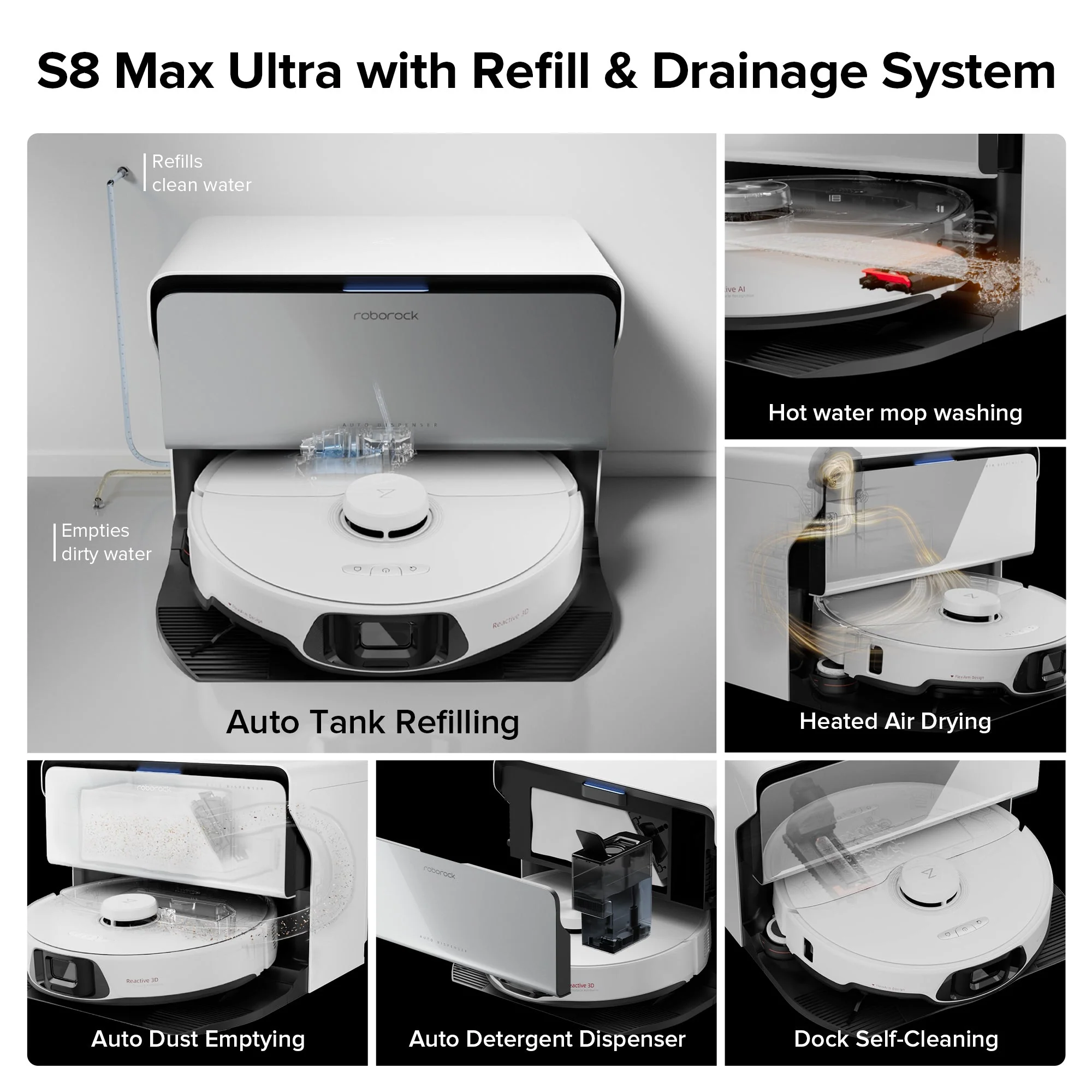 Roborock S8 Max Ultra with Refill & Drainage System