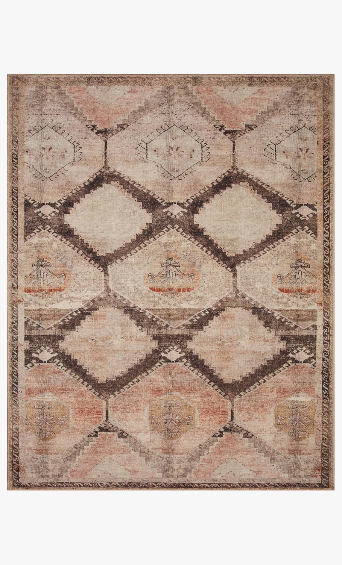 Loloi II Wynter Collection - Traditional Power Loomed Rug in Graphite & Blush (WYN-08)